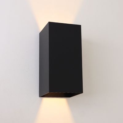Retro fel le fali lámpa fekete, Dion, 6 W, 2700 K LED, IP54
