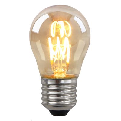 Szabályozható E27 Olucia LED izzószálas lámpa, Tuelo, borostyánszínű, 4W, 2200K