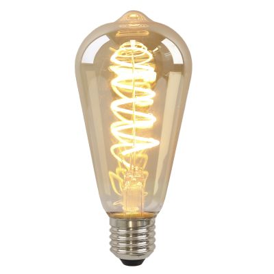 Szabályozható E27 Olucia LED Edison lámpa Tuelo, borostyánszínű, 4W, 2200K