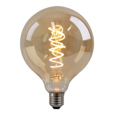 Szabályozható Olucia E27 LED izzószálas izzó Tuelo, borostyán, G125, 4W, 2200K