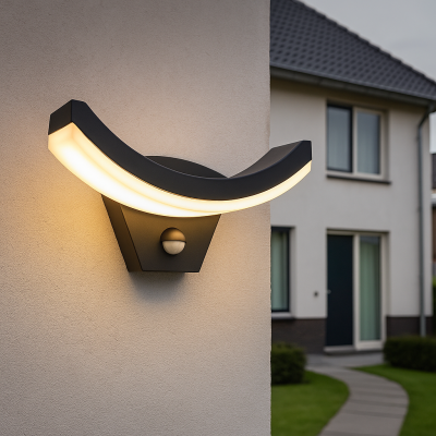 Retro mozgásérzékelős kültéri fali lámpa fekete, Annemay, 7 W, 3000 K LED, IP54