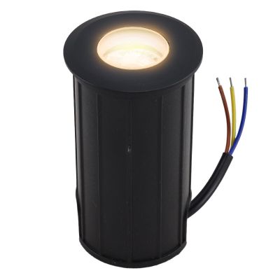 Alumínium talajba süllyeszthető lámpa fekete, Catamarca, 3 W, 3000 K LED, IP68