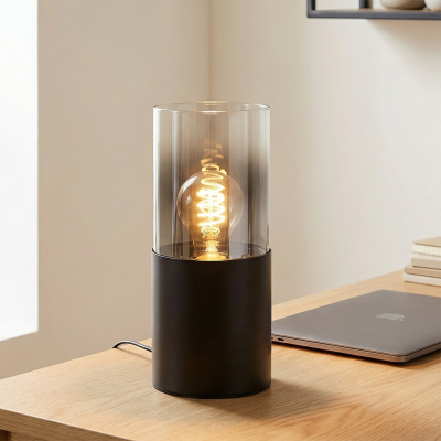 Retro asztali lámpa fekete, Huy, kapcsolóval