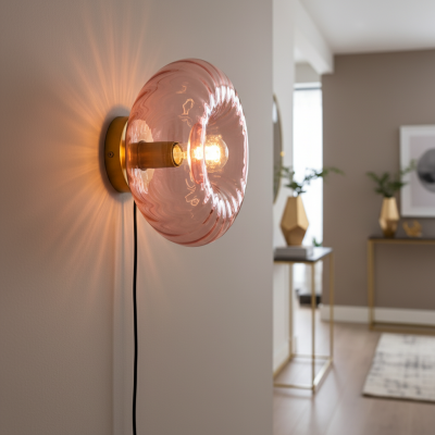 Klasszikus fali lámpa rózsaszín, Diane, kapcsolóval