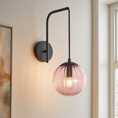 Klasszikus fali lámpa rózsaszín, Rifka, kapcsolóval