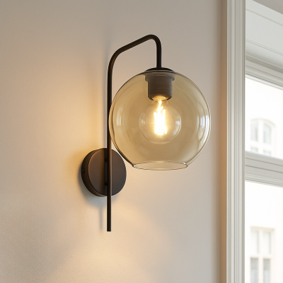 Design fali lámpa borostyán, Giada, kapcsolóval