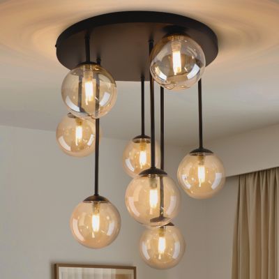 Design mennyezeti lámpa borostyán, Stacy