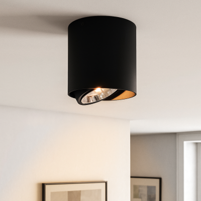 Retro felületre szerelt spotlámpa fekete, Mario