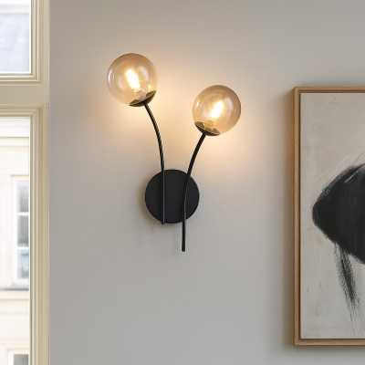 Design fali lámpa borostyán, Stacy