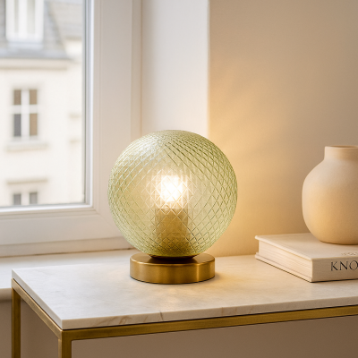 Klasszikus asztali lámpa zöld, Johnson, kapcsolóval