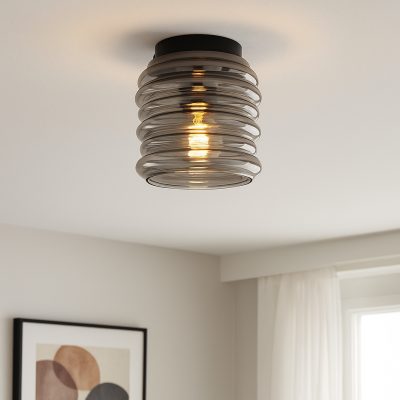 Üveg mennyezeti lámpa szürke, Karen