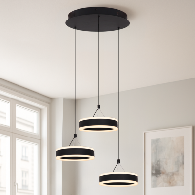 Design függőlámpa fekete, Lava, 56 W, 3000 K LED