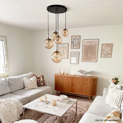 Design függőlámpa borostyán, Dolf