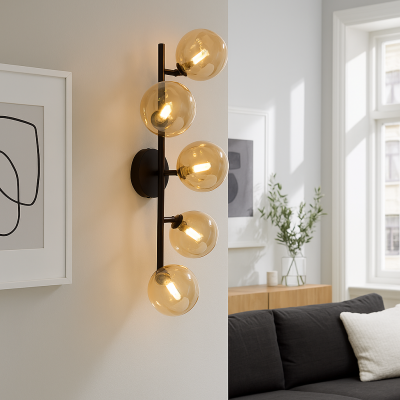Design fali lámpa borostyán, Remo