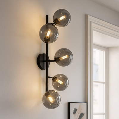 Design fali lámpa szürke, Remo
