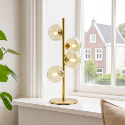 Design asztali lámpa zöld, Remo, kapcsolóval