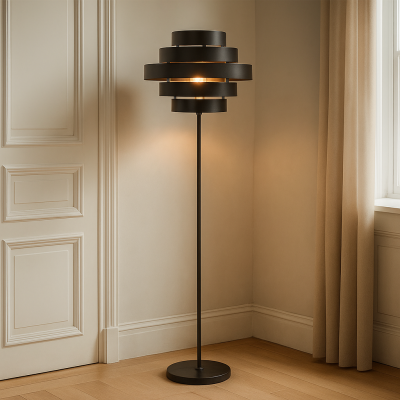 Vintage állólámpa fekete, Jana, kapcsolóval