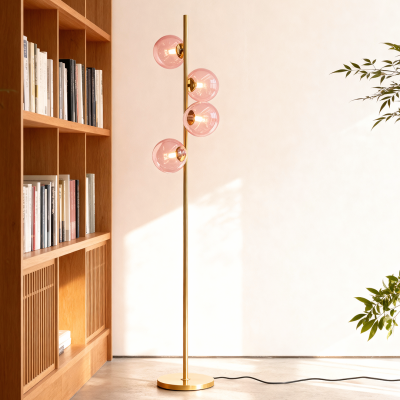 Design állólámpa rózsaszín, Remo, kapcsolóval