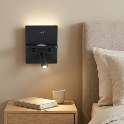 Retro fali lámpa fekete, Isabella, 3 W, 3000 K LED, kapcsolóval