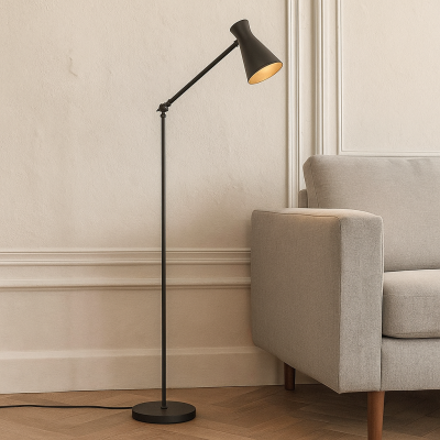 Retro állólámpa fekete, Steve, kapcsolóval