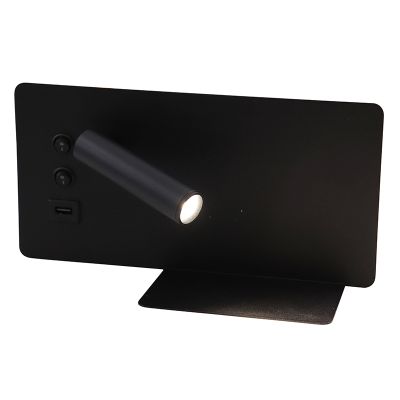 Retro fali lámpa fekete, Stanley, 10 W, 4000 K LED, kapcsolóval