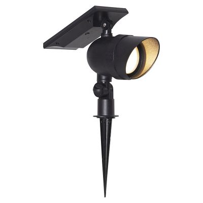 Alumínium napelemes földbe szúrható lámpa fekete, Ancilla, 0,1 W, 3000 K LED, IP44