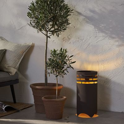 Műanyag kültéri asztali lámpa barna, Aidan, 0,3 W, 3000 K LED, IP44