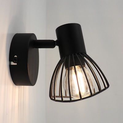 Modern fali spot lámpa fekete, Aina