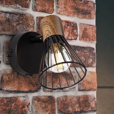 Retro fali lámpa barna, Floor, kapcsolóval