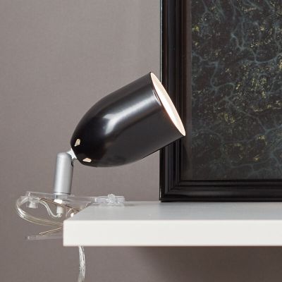 Műanyag csiptetős spot lámpa fekete, Keke, kapcsolóval