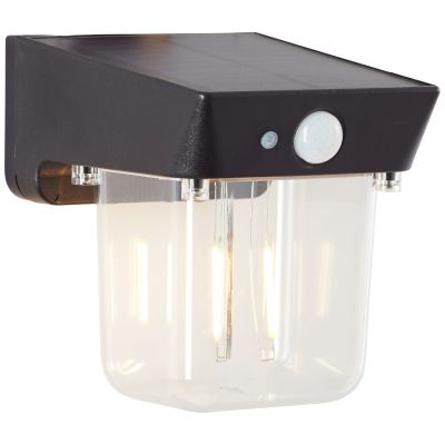 Retro napelemes kültéri fali lámpa fekete, Steijn, 2 W, 2700 K LED, IP44