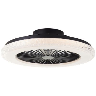 Modern mennyezeti ventilátor fekete, Badria, 40W, RGBW LED, távirányítóval