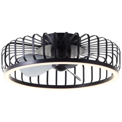 Modern mennyezeti ventilátor fekete színben, Tolga, 36W, 2700K-4000K-6500K LED, távirányítóval