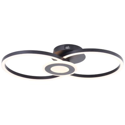 Design mennyezeti lámpa fekete, Volkert, 24 W, 3000 K LED