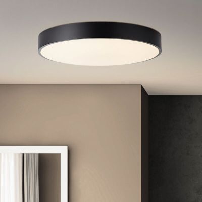 Retro plafon lámpa fekete, Asude, 60 W, melegtől hidegig állítható fehér LED, távirányítóval