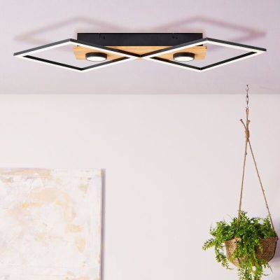 Retro plafon lámpa fekete, Virginia, 32 W, 3000 K LED