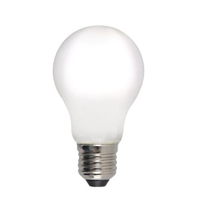 Szabályozható E27 Olucia LED lámpa, A60, 5W, Fehér üveg, 4000k