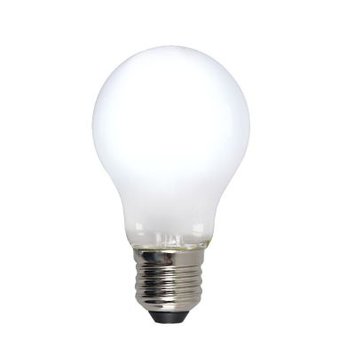 Szabályozható E27 Olucia LED lámpa, A60, 5W, Fehér üveg, 6500k