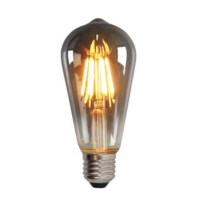 Szabályozható E27 Olucia Edison LED lámpa, ST58, 5W, füstüveg, 2200k