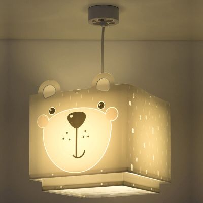 Szürke műanyag gyerek függőlámpa, Bear