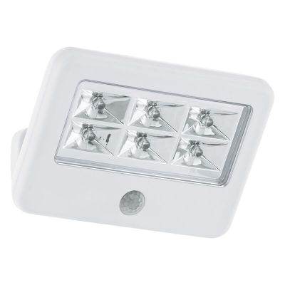 Műanyag mozgásérzékelős kültéri fali lámpa fehér, Patricia, 0,5 W, 4000 K LED, IP54