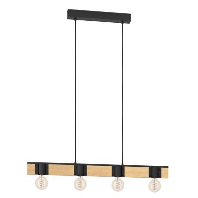Vintage fa asztali lámpa barna, Angela