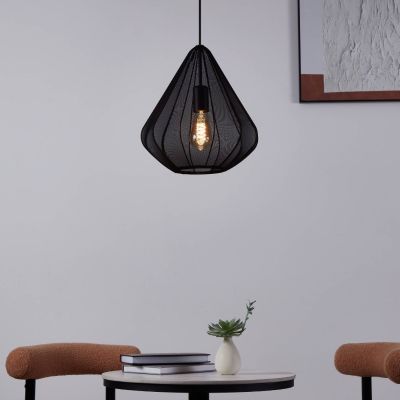 Modern acél függőlámpa fekete, Agnese