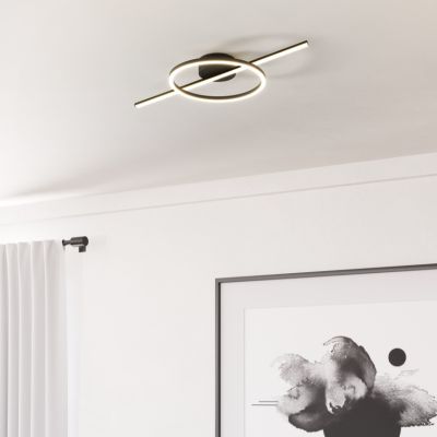 Retro műanyag mennyezeti lámpa fekete, Xam, 19,5 W, white switch LED