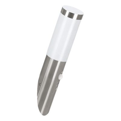 Műanyag mozgásérzékelős kültéri fali lámpa ezüst, Carlein, IP44