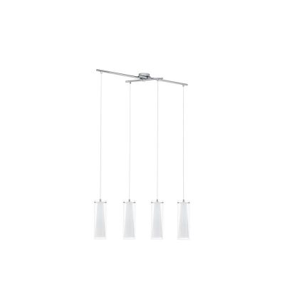 Retro üveg függőlámpa króm, Barceno