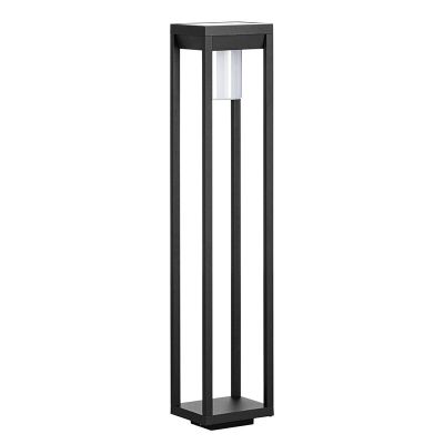 Retro alumínium napelemes kültéri álló lámpa fekete, Kwame, 3,7 W, 4000 K LED, IP44