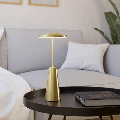 Retro acél asztali lámpa arany, Ishika, 2,8 W, white switch LED, IP54, kosketushimmentimellä