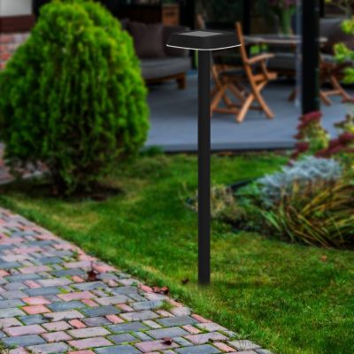 Műanyag napelemes földbe szúrható lámpa fekete, Ingemar, 8,5 W, 3000 K LED, IP65