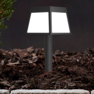 Műanyag napelemes földbe szúrható lámpa fekete, Imelda, 7,5 W, 3000 K LED, IP65